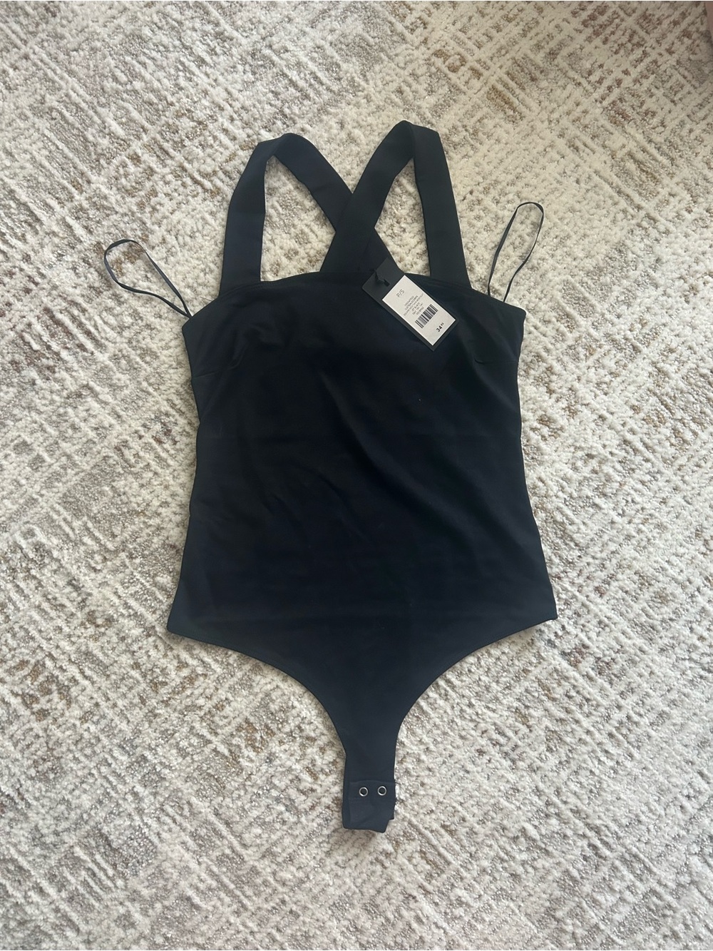 Dynamite Black One-Piece Bodysuit with Crossback Straps